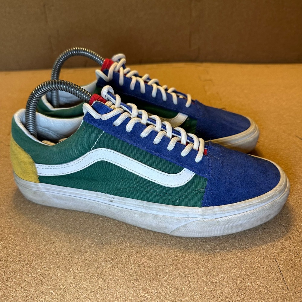 Vans Old‎ Skool Yacht Club Blue Green Yellow Red Colorblock Sneakers Mens 7.5